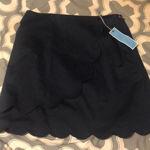 Scallop faux wraps skirt